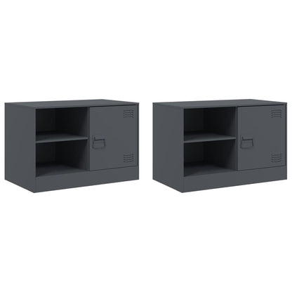 Mobili TV 2 pz Antracite 67x39x44 cm in Acciaio | homemem39