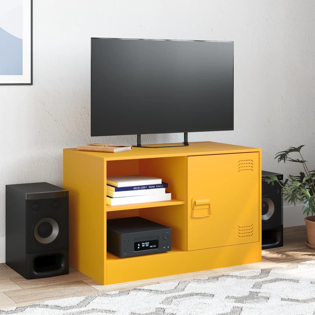 Mobili TV 2 pz Giallo Senape 67x39x44 cm in Acciaio - homemem39