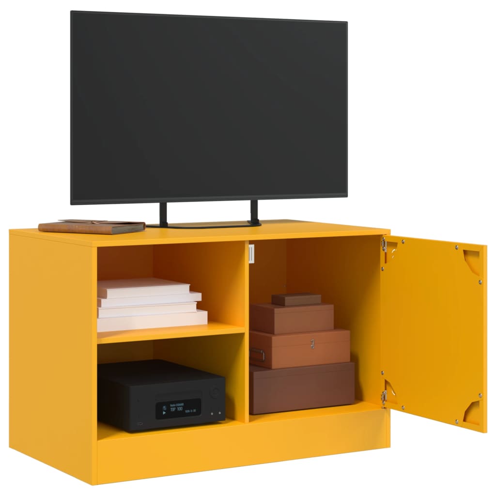 Mobili TV 2 pz Giallo Senape 67x39x44 cm in Acciaio | homemem39