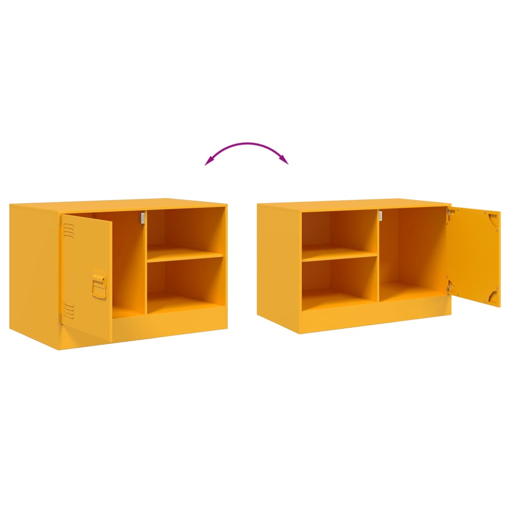 Mobili TV 2 pz Giallo Senape 67x39x44 cm in Acciaio | homemem39