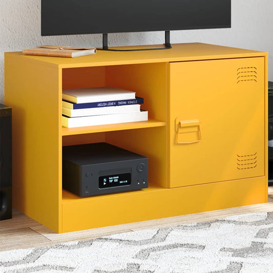 Mobili TV 2 pz Giallo Senape 67x39x44 cm in Acciaio - homemem39