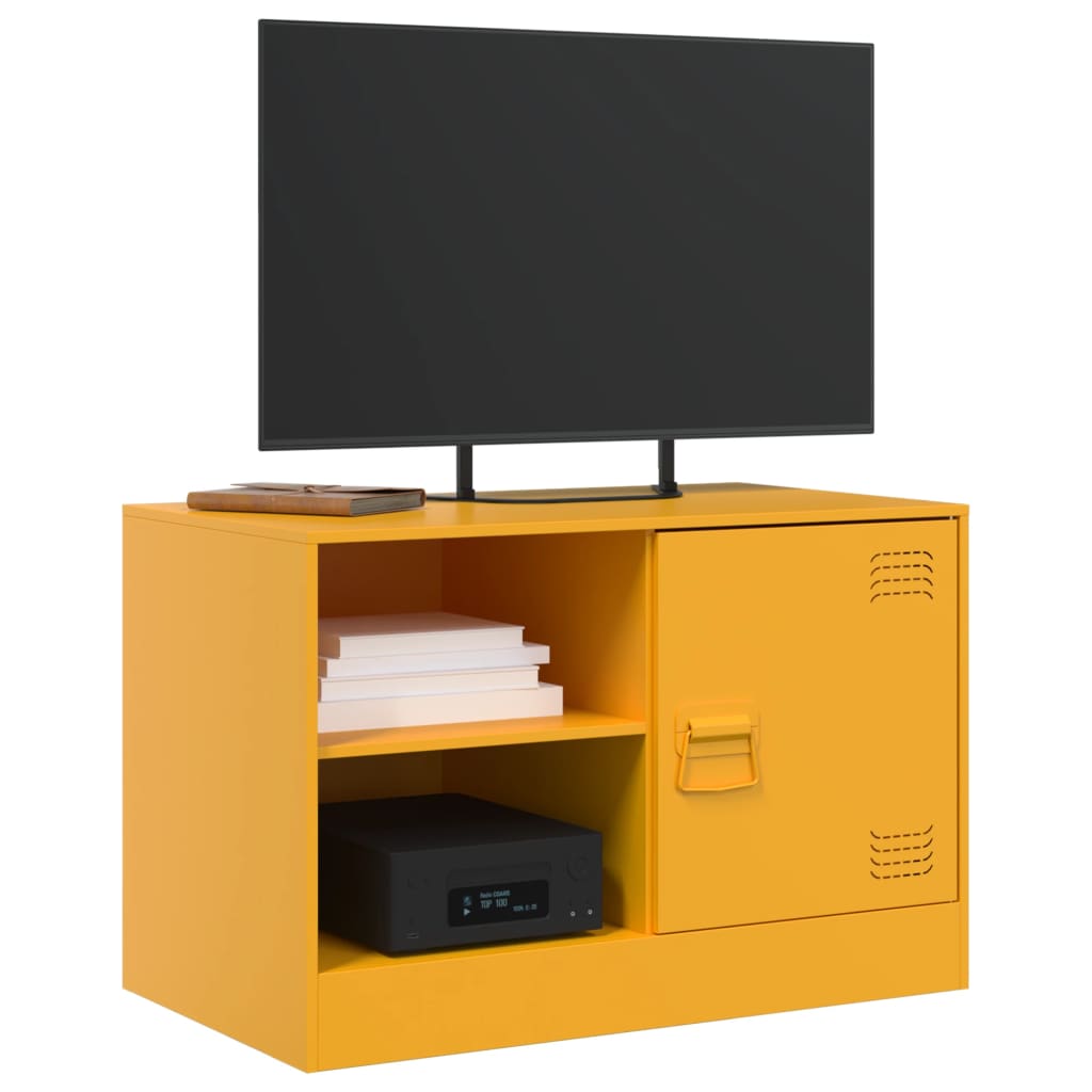 Mobili TV 2 pz Giallo Senape 67x39x44 cm in Acciaio - homemem39
