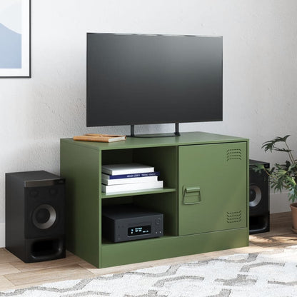 Mobile TV Verde Oliva 67x39x44 cm in Acciaio - homemem39