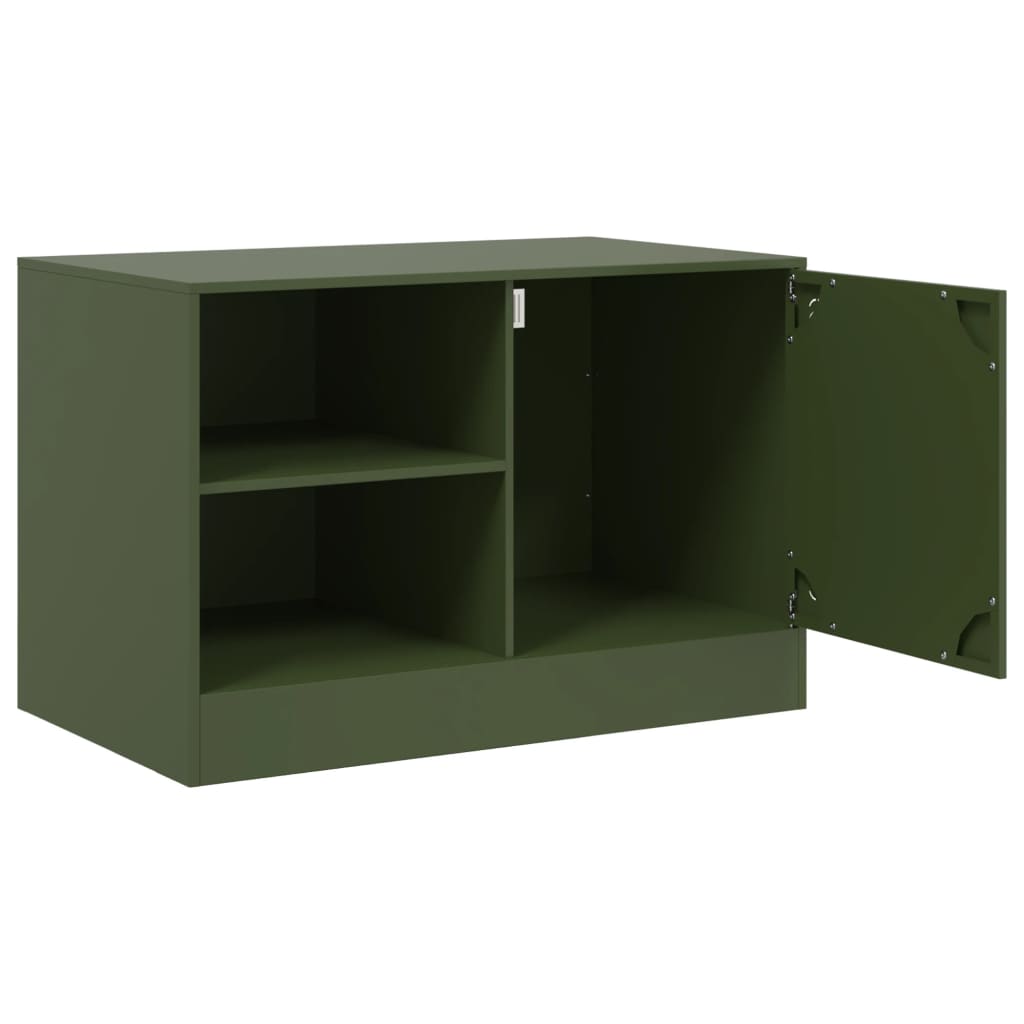Mobile TV Verde Oliva 67x39x44 cm in Acciaio - homemem39