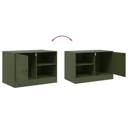 Mobile TV Verde Oliva 67x39x44 cm in Acciaio - homemem39