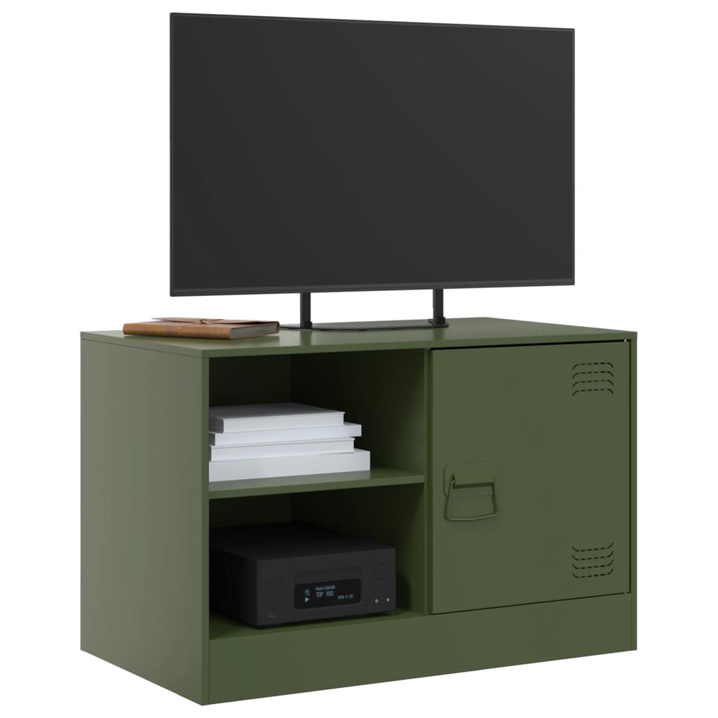 Mobili TV 2 pz Verde Oliva 67x39x44 cm in Acciaio | homemem39