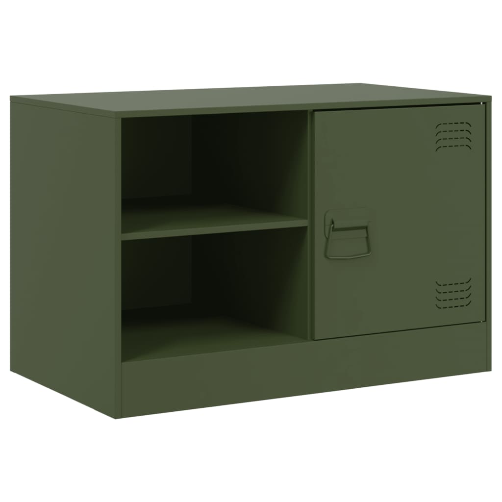 Mobili TV 2 pz Verde Oliva 67x39x44 cm in Acciaio | homemem39