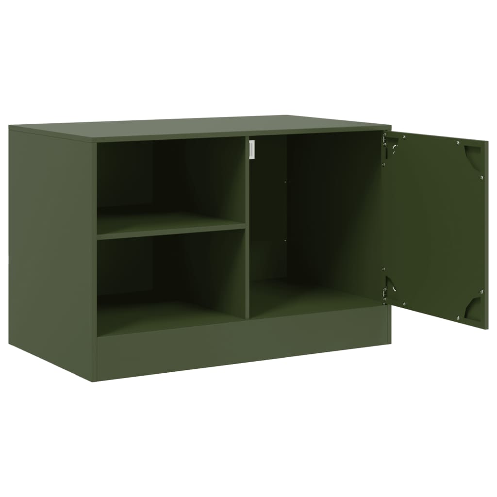 Mobili TV 2 pz Verde Oliva 67x39x44 cm in Acciaio | homemem39