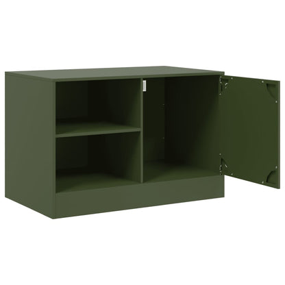Mobili TV 2 pz Verde Oliva 67x39x44 cm in Acciaio | homemem39