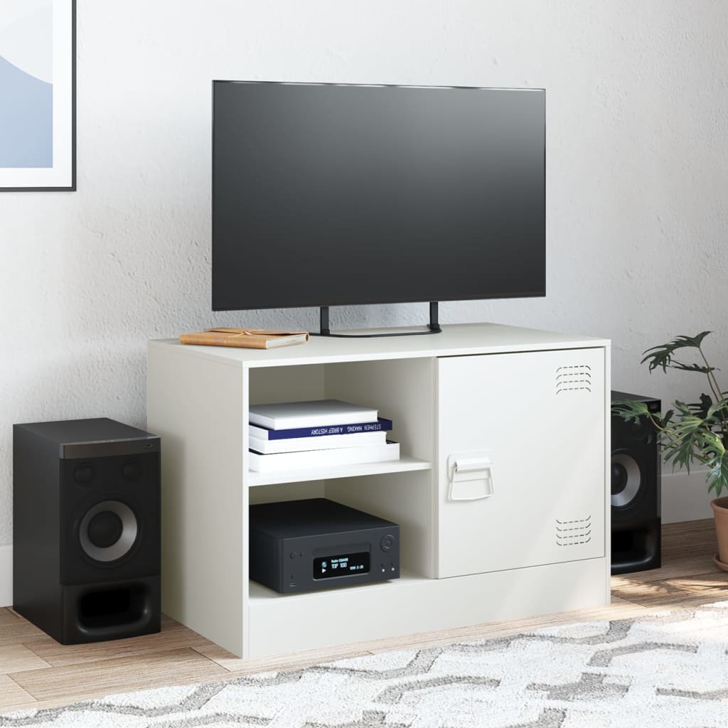 Mobile Porta TV Bianco 67x39x44 cm in Acciaio | homemem39