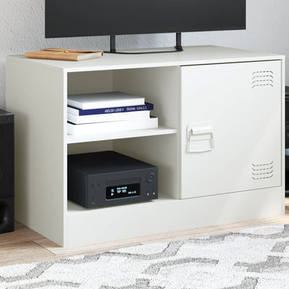 Mobile Porta TV Bianco 67x39x44 cm in Acciaio | homemem39