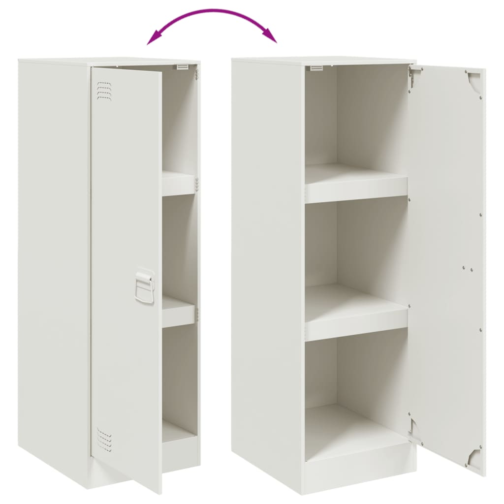 Credenza Bianca 34,5x39x107 cm in Acciaio - homemem39