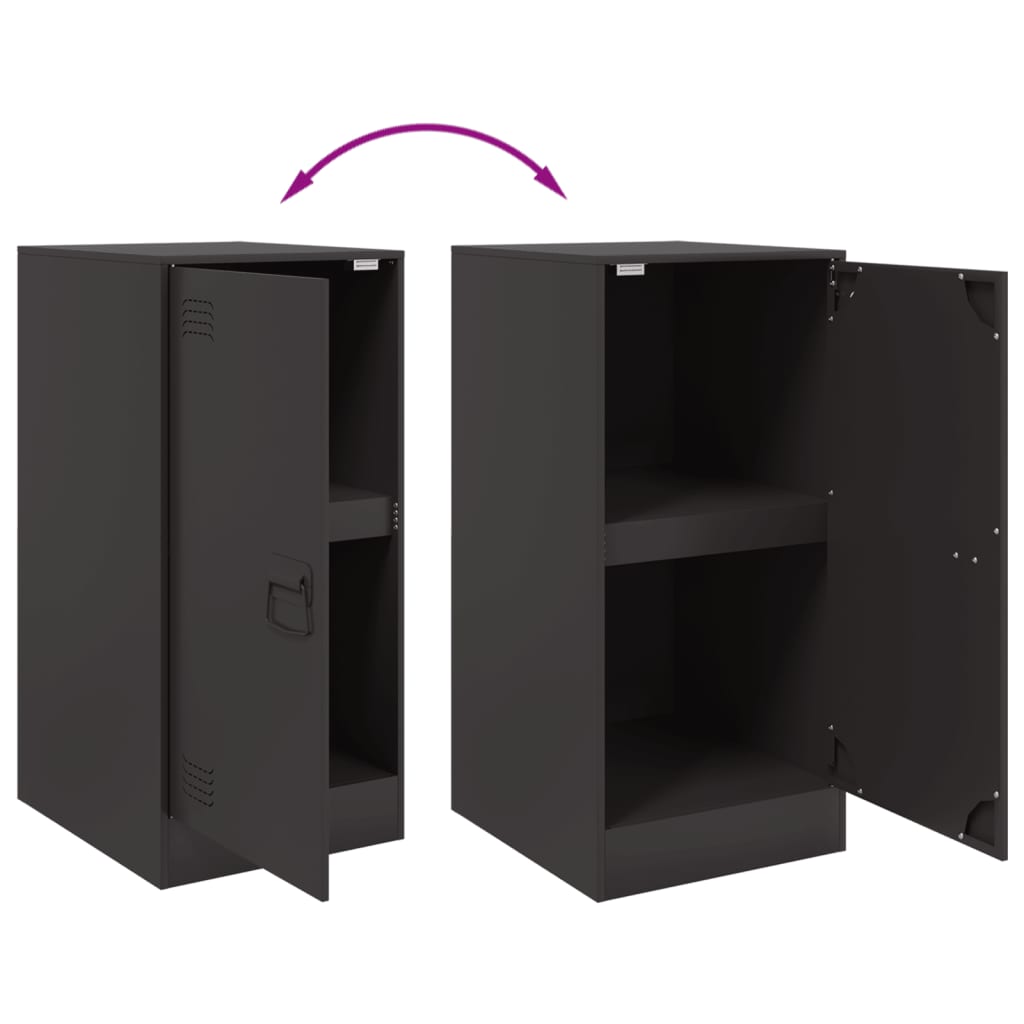 Credenza Nera 34,5x39x107 cm in Acciaio - homemem39