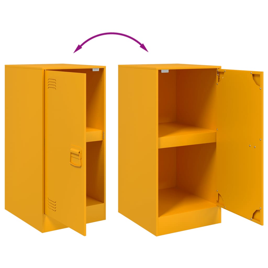 Credenza Giallo Senape 34,5x39x73 cm in Acciaio - homemem39
