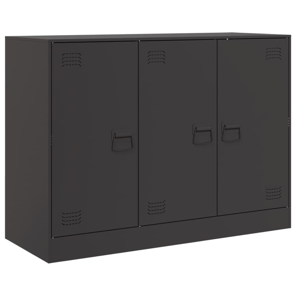 Credenza Nera 99x39x73 cm in Acciaio - homemem39
