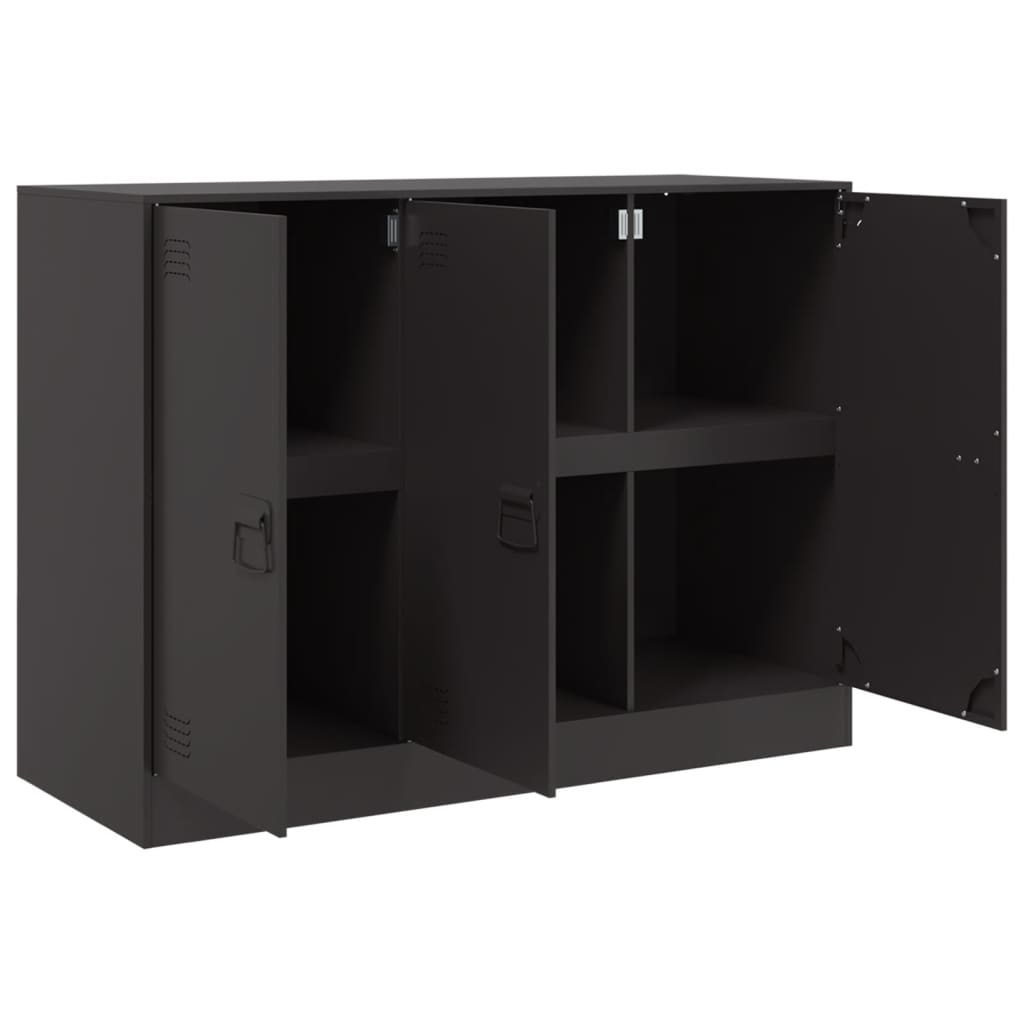 Credenza Nera 99x39x73 cm in Acciaio - homemem39