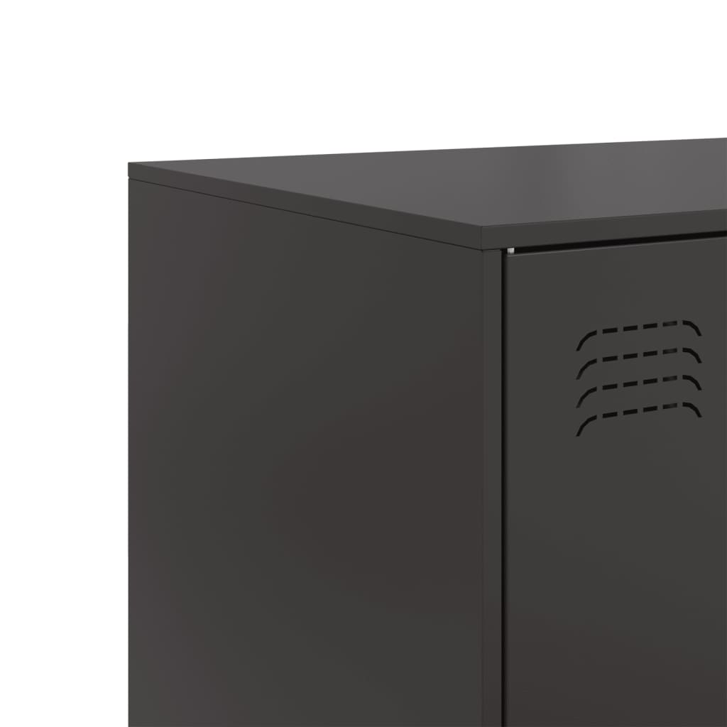 Credenza Nera 99x39x73 cm in Acciaio - homemem39