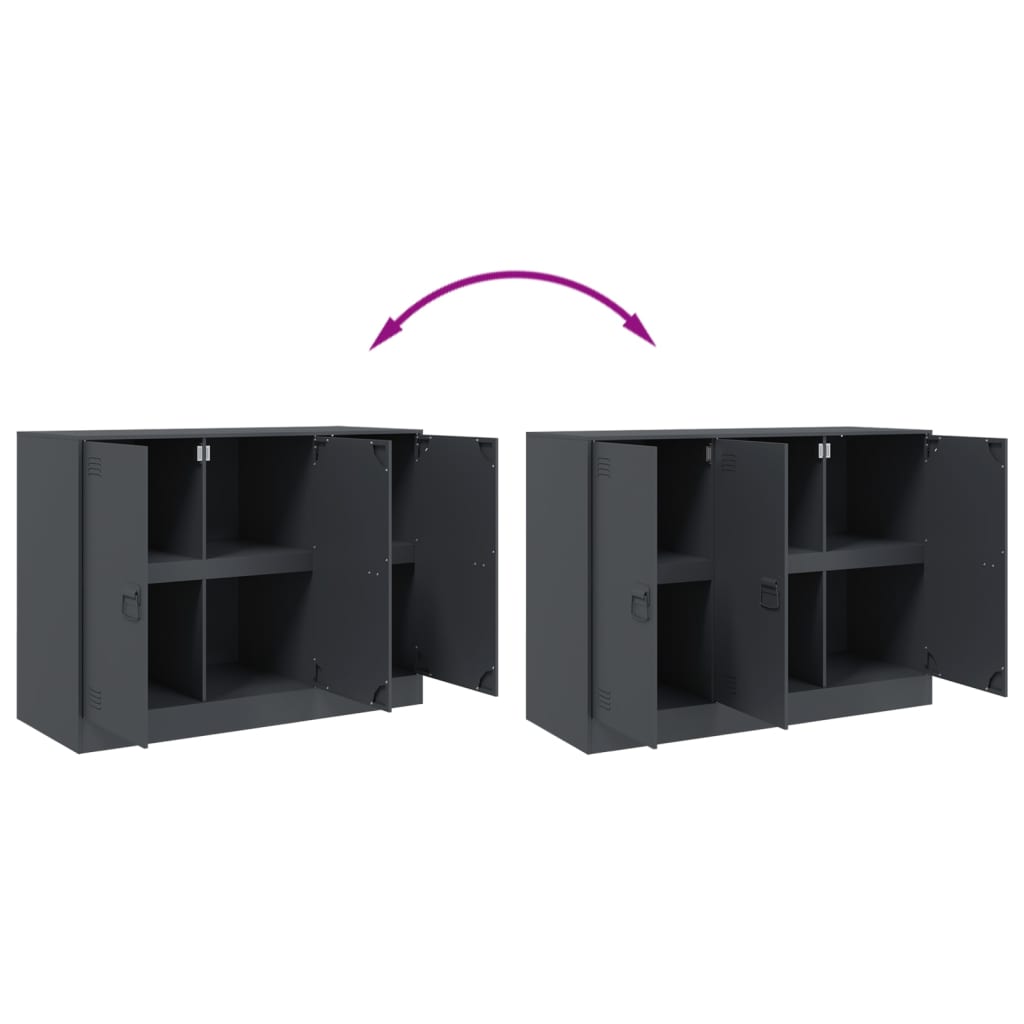 Credenza Antracite 99x39x73 cm in Acciaio - homemem39