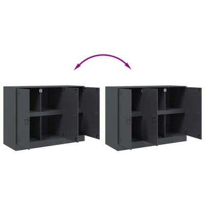 Credenza Antracite 99x39x73 cm in Acciaio - homemem39