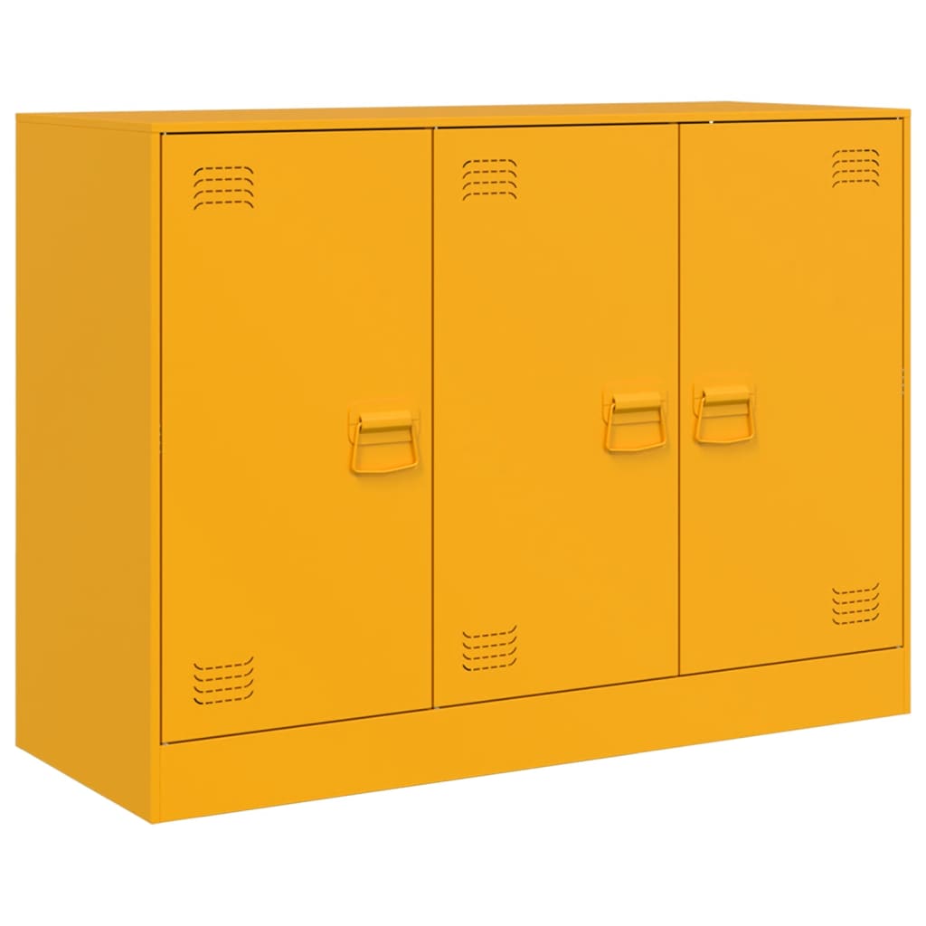 Credenza Giallo Senape 99x39x73 cm in Acciaio - homemem39