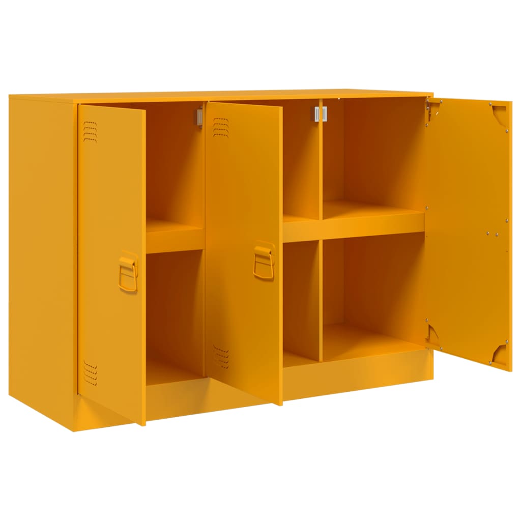 Credenza Giallo Senape 99x39x73 cm in Acciaio - homemem39
