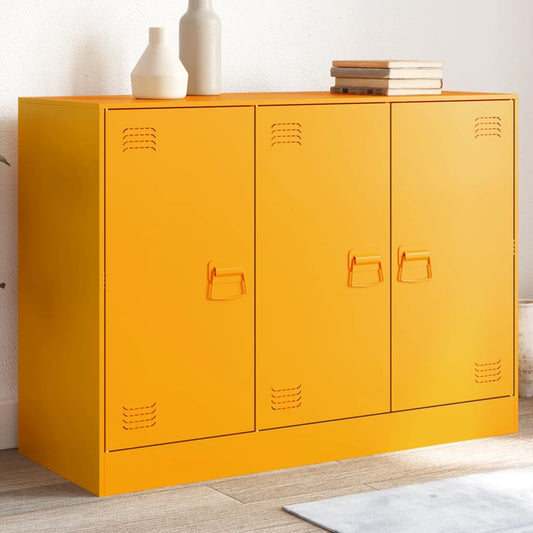 Credenza Giallo Senape 99x39x73 cm in Acciaio - homemem39