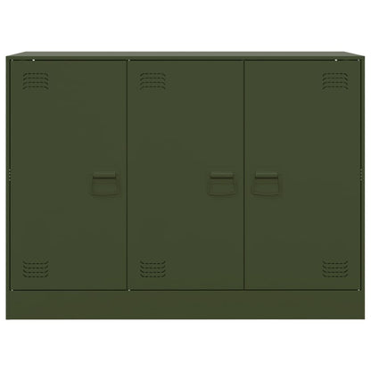 Credenza Verde Oliva 99x39x73 cm in Acciaio - homemem39