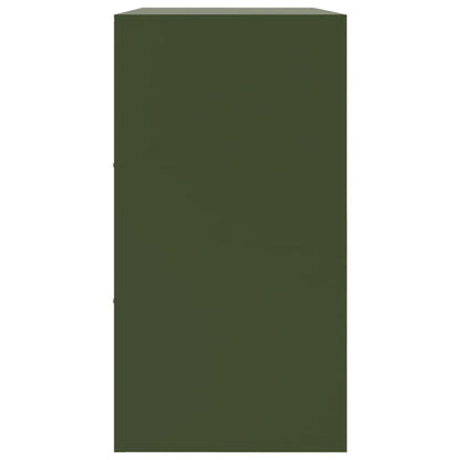 Credenza Verde Oliva 99x39x73 cm in Acciaio - homemem39
