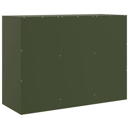 Credenza Verde Oliva 99x39x73 cm in Acciaio - homemem39