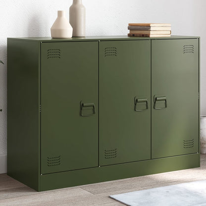Credenza Verde Oliva 99x39x73 cm in Acciaio - homemem39