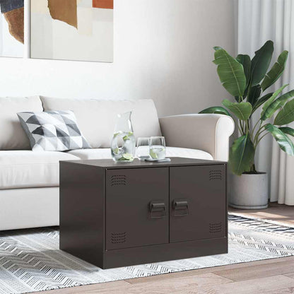 Tavolino da Salotto Nero 67x50x44 cm in Acciaio | homemem39