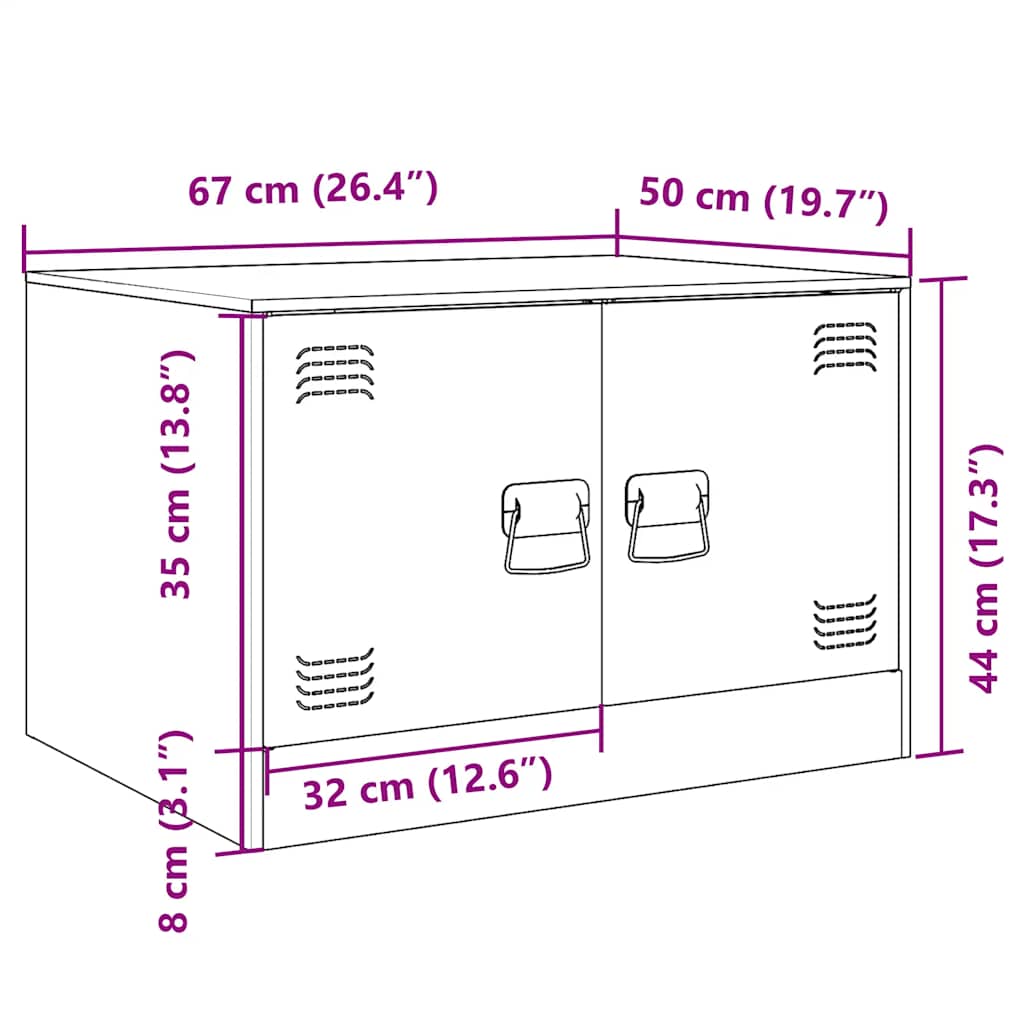 Tavolino da Salotto Nero 67x50x44 cm in Acciaio