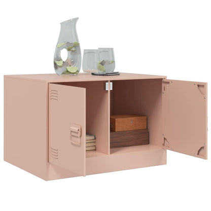 Tavolino da Salotto Rosa 67x50x44 cm in Acciaio | homemem39