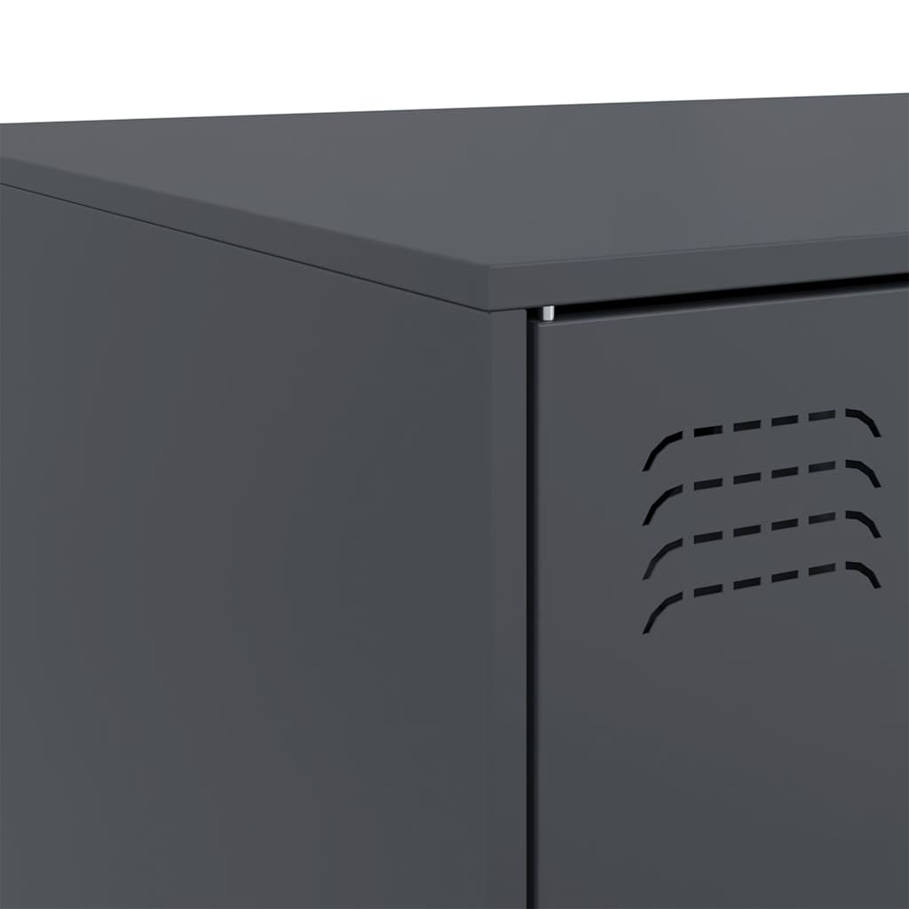 Tavolino da Salotto Antracite 67x50x44 cm in Acciaio