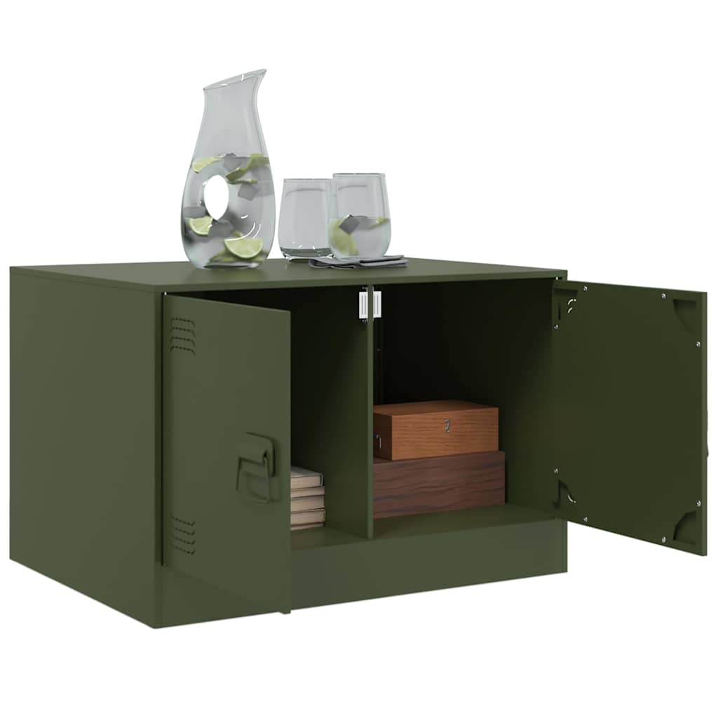 Tavolino da Salotto Verde Oliva 67x50x44 cm in Acciaio | homemem39