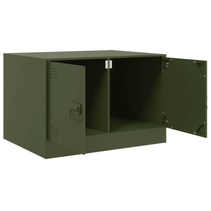Tavolino da Salotto Verde Oliva 67x50x44 cm in Acciaio | homemem39