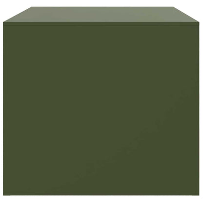 Tavolino da Salotto Verde Oliva 67x50x44 cm in Acciaio