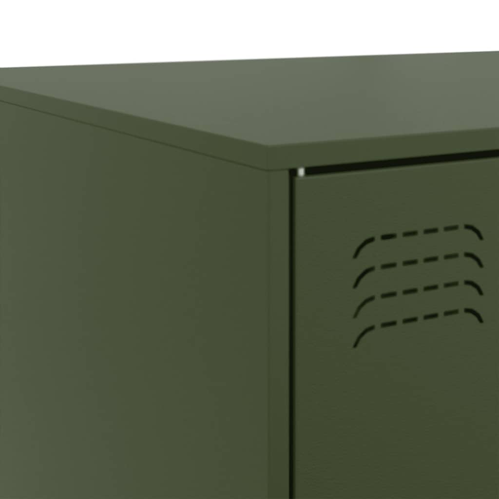 Tavolino da Salotto Verde Oliva 67x50x44 cm in Acciaio