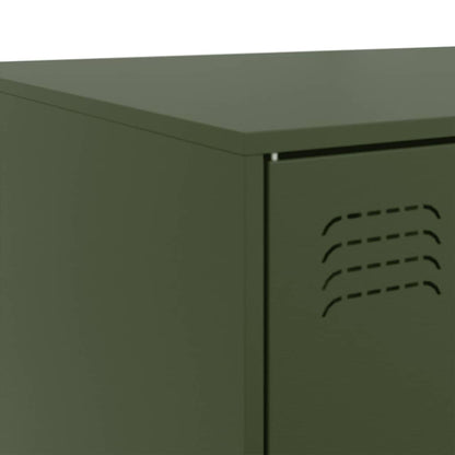 Tavolino da Salotto Verde Oliva 67x50x44 cm in Acciaio