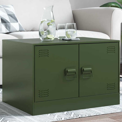 Tavolino da Salotto Verde Oliva 67x50x44 cm in Acciaio | homemem39