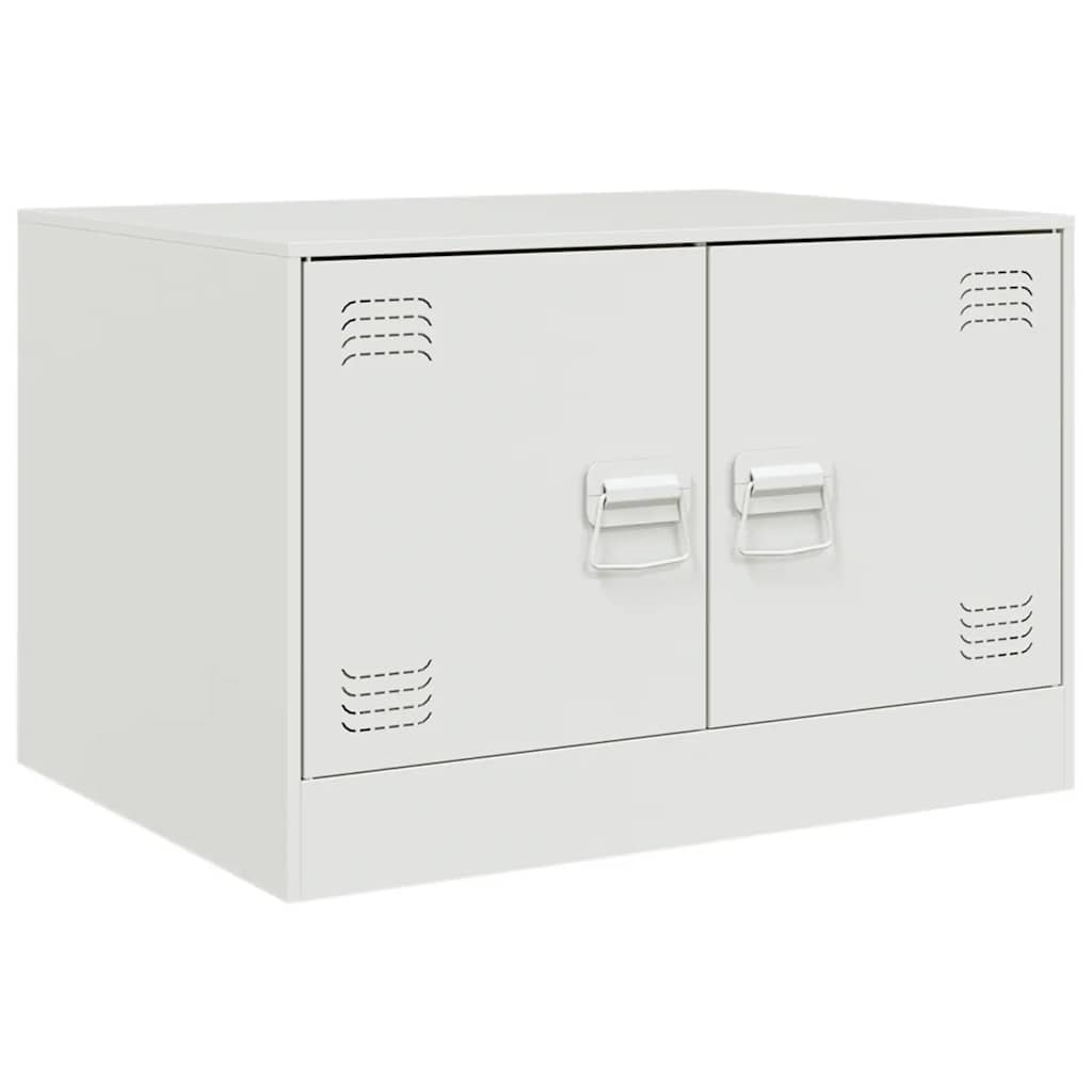 Tavolino da Salotto Bianco 67x50x44 cm in Acciaio | homemem39