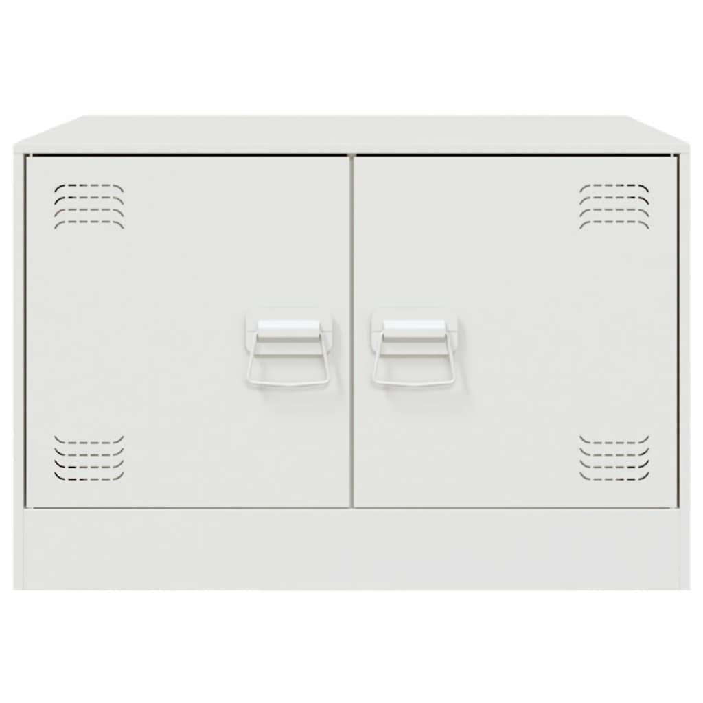 Tavolino da Salotto Bianco 67x50x44 cm in Acciaio | homemem39