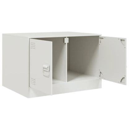 Tavolino da Salotto Bianco 67x50x44 cm in Acciaio | homemem39