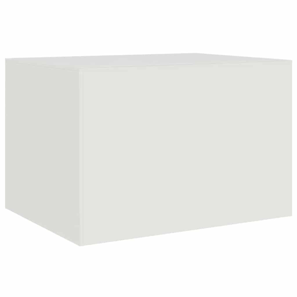 Tavolino da Salotto Bianco 67x50x44 cm in Acciaio | homemem39