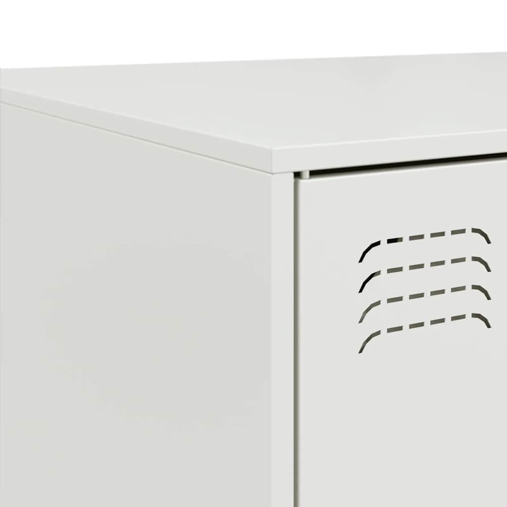 Tavolino da Salotto Bianco 67x50x44 cm in Acciaio | homemem39
