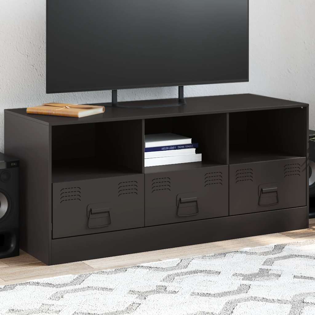 Mobile TV Nero 99x39x44 cm in Acciaio - homemem39