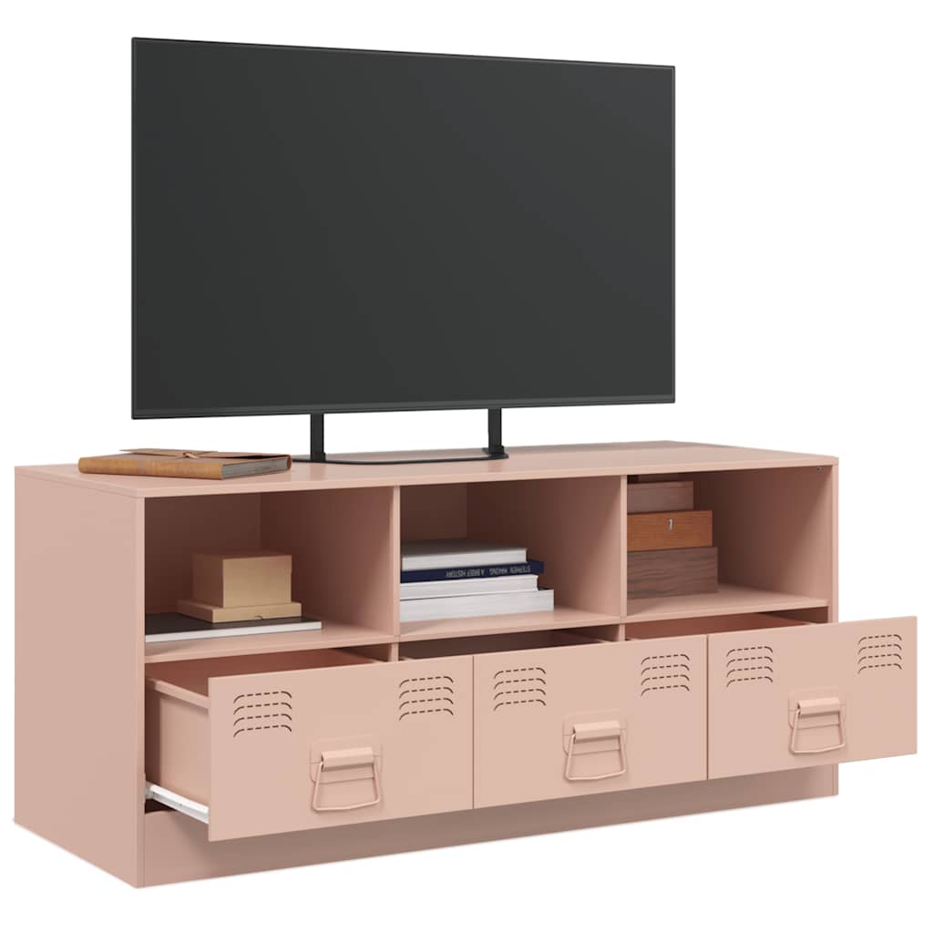 Mobile Porta TV Rosa 99x39x44 cm in Acciaio - homemem39