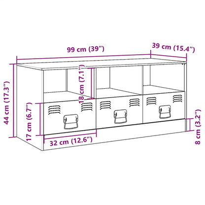 Mobile Porta TV Antracite 99x39x44 cm in Acciaio