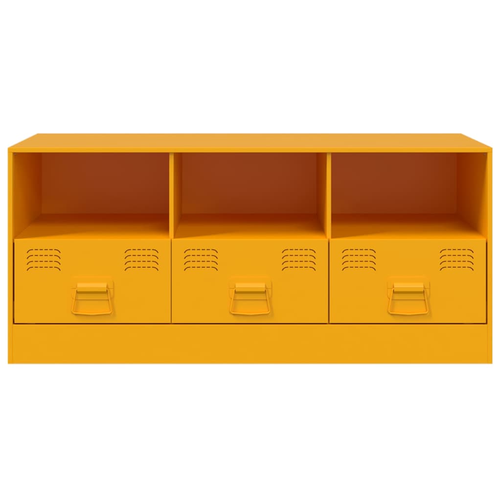 Mobile Porta TV Giallo Senape 99x39x44 cm in Acciaio | homemem39
