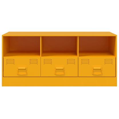 Mobile Porta TV Giallo Senape 99x39x44 cm in Acciaio - homemem39